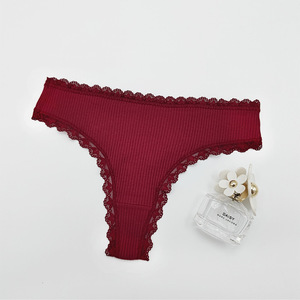 Tangas de algodón acanalado para mujer, de talle bajo, suaves y elásticas, tallas grandes, ropa interior cómoda para mujer, bragas tipo G-string al por mayor - Product Image 4