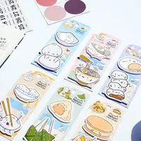 Nekoni-Bloc de notas Kawaii, con imagen de comida tradicional, autoadherente, marcador de índice de papel, almohadilla de notas adhesivas, gran oferta