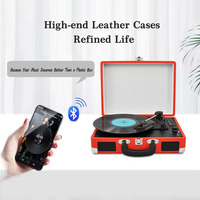 Ancien phonographe, organisateur de vinyles et de cassettes, tourne-disque portable, haut-parleur rétro, étui pour lecteur de disques, boîte pour la maison et les voyages