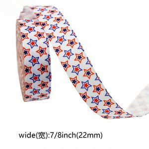 Ruban en gros-grain polyester de haute qualité, thème patriotique USA, 2,2 cm, pour emballage cadeau du 4 juillet, 10 yards/rouleau - Product Image 5