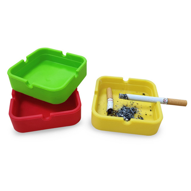 High-Temperature Resistant Anti-Fall Anti-Slip Creative Square Silicone Ashtray Classic Smokeless Durable Easy Clean for Home