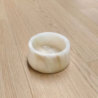 STONEKOCC Bol pour animaux de compagnie en marbre naturel 100% vert, jaune, blanc, onyx, avec logo personnalisé, taille personnalisée, décoration de luxe pour la maison