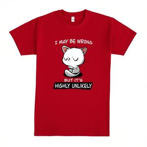 Camiseta Roja con Gráfico de Gato, Diseño 'Puedo Estar Enfollado Pero Es Muy Difícil Que Esté Enfollado', Ropa Promocional - Product Image 2