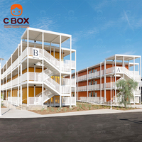 Cbox – Nouvelle conception de bâtiment scolaire sur mesure, dortoir étudiant à 3 étages, maison préfabriquée en conteneur