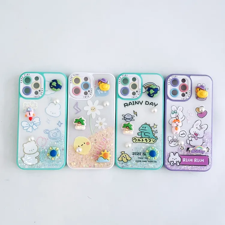 Pupil-Eye Two-In-One Three-Dimensional Doll + Pearl Cell Phone Case for iPhone Samsung Xiaomi 2564