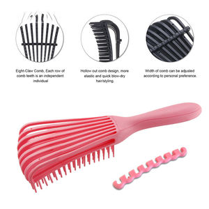 Brosse à cheveux en plastique anti-nœuds à huit rangées, type pieuvre, avec logo personnalisé, pour femmes aux cheveux bouclés, vente en gros, 5 couleurs - Product Image 5