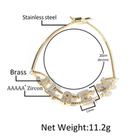 Bracelet coulissant personnalisé avec lettres en relief, nouveau modèle Uwin 2026, bijoux avec nom en CZ