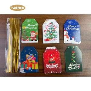 YACHEN Sacs d'emballage de cadeaux de Noël 30 pièces + 30 sacs d'emballage de cadeaux de Noël avec cordon de serrage en vrac - Product Image 3