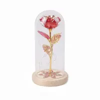 Presente do dia dos namorados, luz led para sempre rosas preservadas flores razoáveis para sempre rosa no vidro