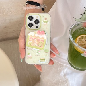 เคสโทรศัพท์แม่เหล็กสีเขียวลายสาดหมึกแบบเค้กมัทฉะ พร้อมขาตั้งสองชั้น ป้องกันรอบด้าน สำหรับ iPhone 17 Pro Max 16 15 14 - Product Image 3