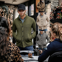 Nouveau modèle 2025 – Manteau polaire à capuche simple boutonnage pour homme, style britannique, en tissu de laine