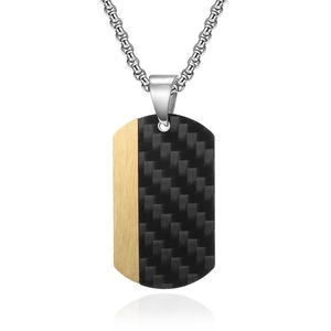 Colliers pendentifs en acier inoxydable résistant à l'eau et inaltérable, motif croix religieuse chrétienne protestante en fibre de carbone, pour hommes - Product Image 4