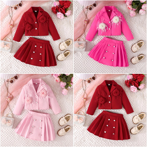 Completo Autunnale per Bambine, Giacca in Denim Stile Western Retrò di Alta Qualità con Pantaloni, Set Due Pezzi - Product Image 2