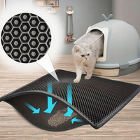 Nettoyage facile, protège le tapis de litière pour chat EVA double couche, tapis de trappeur pour litière pour chat, fond imperméable, antidérapant