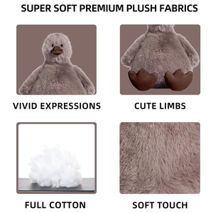 Vientre gordo cabeza pequeña lindas extremidades piel suave sentado Pato Salvaje cama abrazando Animal juguete para niños niñas 8 pulgadas pato de peluche marrón a granel - Product Image 3