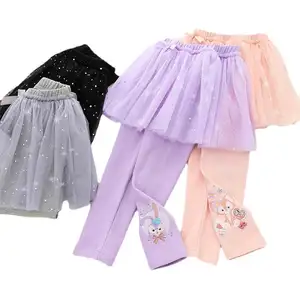 2024 nuovo Set di Leggings Tutu per bambini graziosa gonna a stella a pois vestito comodo da ragazza alla moda