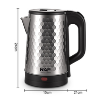 Bouilloire électrique en acier inoxydable RAF 1500W, 2,0 L, chauffe-eau rapide, appareil de chauffage d'eau chaude pour la cuisine