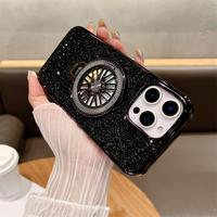 Étuis de téléphone de mode de conception d'ondulation de l'eau pour des iphones 16 15 Pro Max 14 13 12 11 couverture claire de téléphone portable de PC avec le support de gyroscope