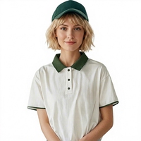 Polo en coton à manches courtes pour homme, personnalisé avec logo en relief, uniforme de serveur pour restaurant, café et salon de thé, avec poche