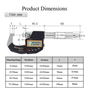 Micromètre numérique de précision en métal, étanche IP65 et résistant à l'huile, calibre électronique - Product Image 5
