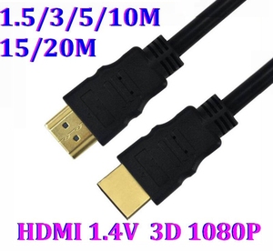 1.5m 3M 5M 10m 15M mạ vàng cắm kết nối HDMI Nam đến nam vòng tròn mịn HDMI cáp 1.4 V 1080p 3D HDTV Cáp - Product Image 2