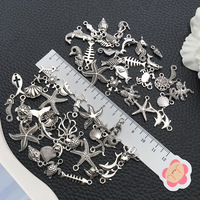 Breloques en alliage étoile de mer et hippocampe, série Océan, faites à la main, pour colliers et bracelets DIY, fournitures de bijoux en gros direct usine