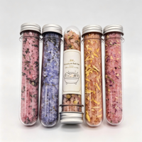 Sel de bain minéral himalayen 100% biologique, sel de bain à la rose, flacon de sel de bain varié, parfum de fleurs séchées, huile essentielle, sel de bain pour le spa corporel