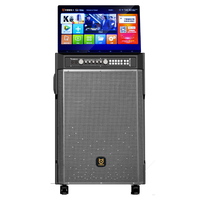 Haut-parleur de fête Bluetooth portable 15 pouces Subwoofer Karaoké Système de son DJ avec écran LED