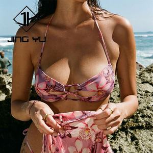 Fabricante de Trajes de Baño con Estampado, Conjuntos de Bikinis con Tiras Recortadas, Bikinis Micro de Nailon Reciclado Personalizados - Product Image 3