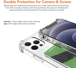 Custodia Trasparente per <span class=keywords><strong>iPhone</strong></span> <span class=keywords><strong>con</strong></span> Porta Carte, Materiale TPU Anti-Ingiallimento, <span class=keywords><strong>Cover</strong></span> Antiurto - Product Image 4