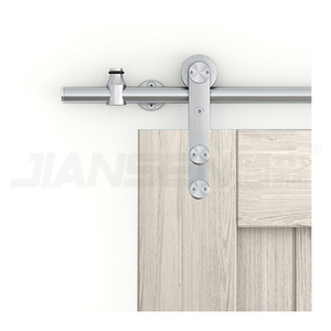 Quincaillerie de porte coulissante à glissière robuste en acier inoxydable de style rustique américain, système de quincaillerie de porte de grange, SS304, 6,6 pieds/2 m, porte simple - Product Image 3