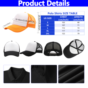 Articles promotionnels Impression par transfert thermique Casquettes personnalisées pour papa Chemises polo avec logo Ensemble cadeau pour entreprise Multi-occasions - Product Image 5