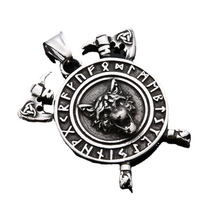 AliExpress vendita calda stile Vintage in acciaio inox ciondolo celtico in titanio testa in acciaio gioielli-vyking collana lupo per bambini - Product Image 5
