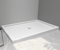 Plateau de douche rectangulaire antidérapant en surface solide de haute qualité, grande base de douche en acrylique pour salle de bain
