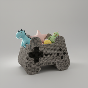 Paniers <span class=keywords><strong>de</strong></span> rangement suspendus modernes faits à la main en corde <span class=keywords><strong>de</strong></span> papier, design manette <span class=keywords><strong>de</strong></span> jeu, pour chambre gamer, écologiques - Product Image 3