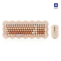 Ensemble clavier et souris sans fil pour ordinateur portable de bureau, nuage arc-en-ciel mignon