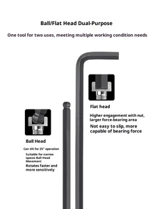 7186 Black Forest 9-Piece Set Of Black Ball Head Hex Wrench Firm Reliable And Not Easily Broken - Product Image 3