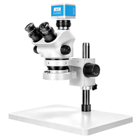 Microscope stéréoscopique trinoculaire à zoom 3,5x-100x avec caméra pour l'évaluation de bijoux et de montres