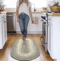 Soft Polypropylene Braided Colourful Kitchen Rugs Home Kitchen Room Floor Mats