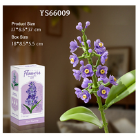 10 types de fleurs artificielles décoratives en plastique 3D, en gros, personnalisées, bon marché, nouvelles, en forme de bouquet, blocs de construction botaniques