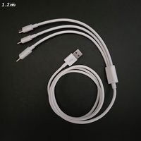 Personalizar 4 pies de largo multifuncional de carga rápida 8 pines Micro USB tipo C 3 en 1 Cables de datos