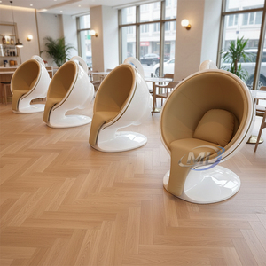 Asiento tapizado de FRP con forma de taza de café para el vestíbulo del hotel, silla tapizada con forma de taza de café para restaurante - Product Image 6