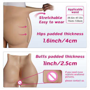 กางเกงซิลิโคนยาวสำหรับผู้ชายแต่งหญิง พร้อมอวัยวะเพศหญิงปลอม ซ่อนอวัยวะเพศชาย สะโพกใหญ่ แผ่นเสริมก้น 2.5 ซม. สำหรับคนข้ามเพศ - Product Image 6