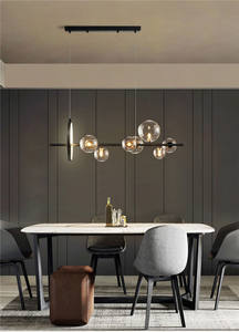 HFBH personalizado nuevo nórdico moderno LED negro bola de cristal con revestimiento de hierro interior suministro de alimentación de CA para uso doméstico - Product Image 2