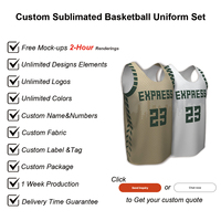 Maillot de basket-ball personnalisé imprimé par sublimation, réversible, 2 faces, séchage rapide, évacuation de l'humidité, pour les équipes de lycée, universitaires et sportives