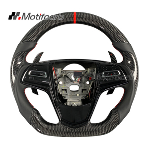 Volante deportivo personalizado de fibra de carbono para Cadillac ATS-V Coupe Sedan CTS-V 2014-2019 con levas de cambio de fibra de carbono - Product Image 1