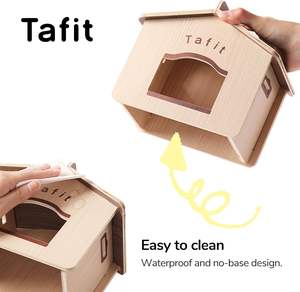 Tafit Grande cachette en bois pour hamsters gerbilles souris petit habitat pour animaux de compagnie et jouets de décoration de cage à la maison - Product Image 3