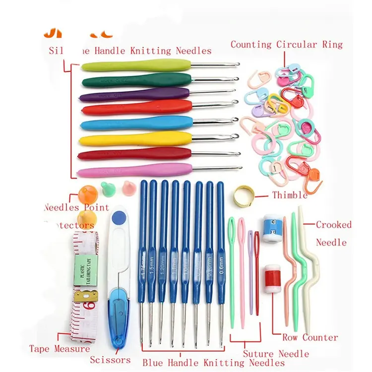 2022 Factory crochet hook set ago attraverso manico uncinetto set ferri da maglia aghi all'uncinetto