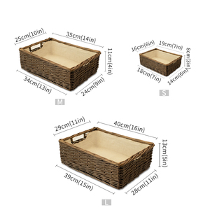 JY Grey Rectangular Storage Basket <strong>Small</strong> Wooden Willow Gift <strong>Hamper</strong> with Removable Lining for Baby Gifts - Product Image 6