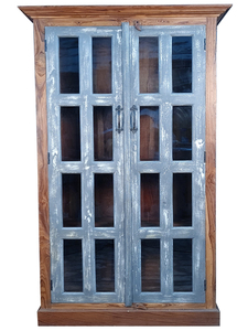 Vitrina de Madera Maciza de Diseño con Paneles de Vidrio de Acabado Premium y Espacio de Almacenamiento Multifuncional - Product Image 4